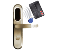 SZYLD ZAMKA ELEKTROMECHANICZNEGO ''EURA'' ELH-20B9 brass - z czytnikiem kart zbliżeniowych (RFID), bateryjny, mosiądz ico 2