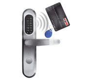 SZYLD ZAMKA ELEKTROMECHANICZNEGO ''EURA'' ELH-40B9 silver  - z czytnikiem kart zbliżeniowych (RFID) i zamkiem szyfrowym, bateryjny, srebrny ico 2