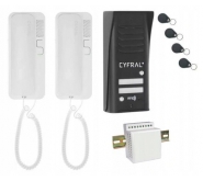 DOMOFON ''CYFRAL'' 'COSMO' zestaw 2-lokatorski czarny, czytnik RFID ico 0