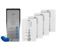 DOMOFON ''EURA'' ADP-64A3 - biały, czterorodzinny, głośnomówiący, obsługa 2 wejść, czytnik RFID ico 0