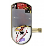 SZYLD Z KONTROLĄ DOSTĘPU ''EURA'' ELH-70B9 BRASS z czytnikiem RFID i  szyfratorem, uniwersalny rozstaw śrub ico 4