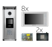 WIDEODOMOFON ''EURA'' VDP-02A5 ''CAT5'' - 8 lokali, 8x LCD 7'', kaseta z wyświetlaczem LCD i czytnikiem RFID ico 0