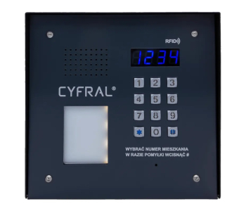 PANEL CYFROWY ''CYFRAL'' PC-2000RE PRO GRAFIT z czytnikiem RFiD i wbudowaną elektroniką